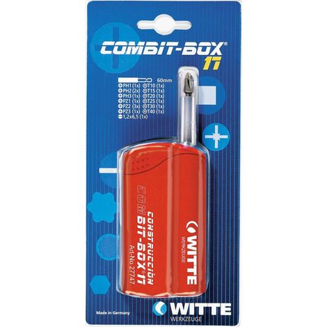 Boîte d’embouts de tournevis COMBIT-BOX 17 Blister (Design) WITTE 27774