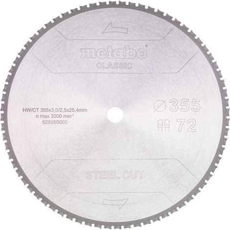 Lame de scie « steel cut - classic », 355x3,0/2,5x25,4 Z72 FZFA/FZFA 4° (628669000) (1/2)