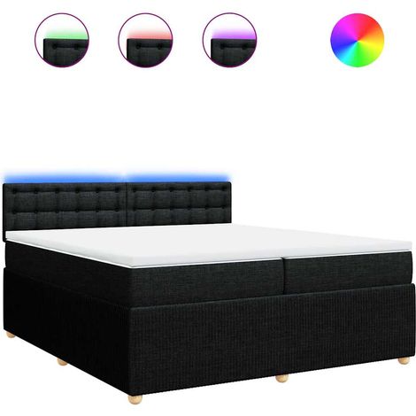 Maison Exclusive - Giroletto a Molle con Materasso Nero 200x200 cm in Tessuto