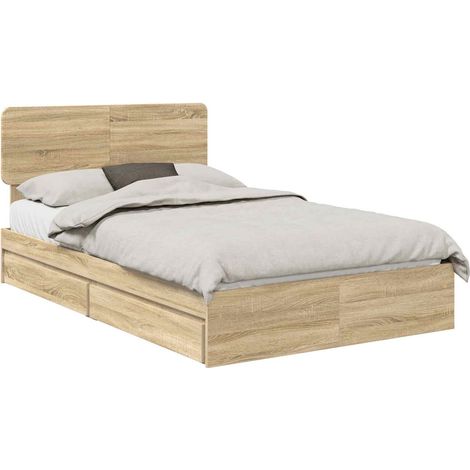 Maison Exclusive - Letto con Contenitore con testiera Rovere Sonoma 120 x 200 cm