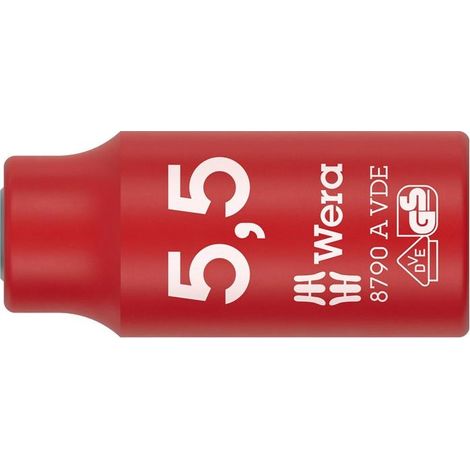 WERA Steckschlüsseleinsatz 8790 A VDE 1/4 ″Schlüsselweite 5,5 mm Länge 41 mm (1/4)