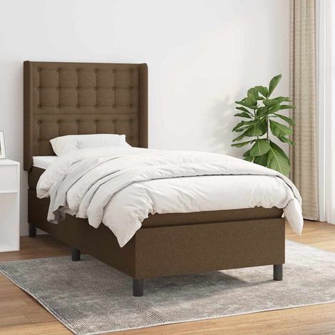 vidaXL Sommier à lattes de lit avec matelas Marron foncé 80x200 cm (1/5)