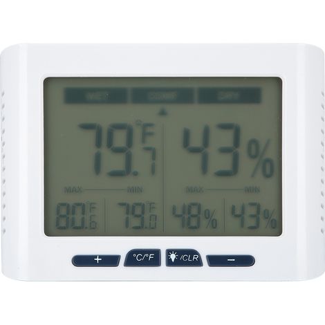 DTH-150 Termoigrometro Digitale – Display LCD Retroilluminato, ABS Bianco – Design Moderno e Compatto – Ideale per Casa e Ufficio (1/5)