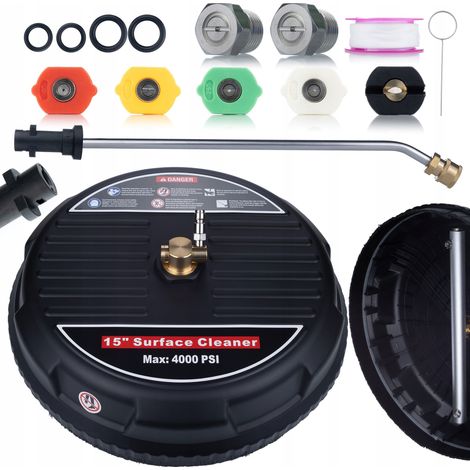 Spazzola Professionale T-Racer 15" con Attacco Rapido 1/4" – Alta Pressione, 160 Bar, 450-650l/h  Pulizia Pavimentazioni e Superfici Esterne