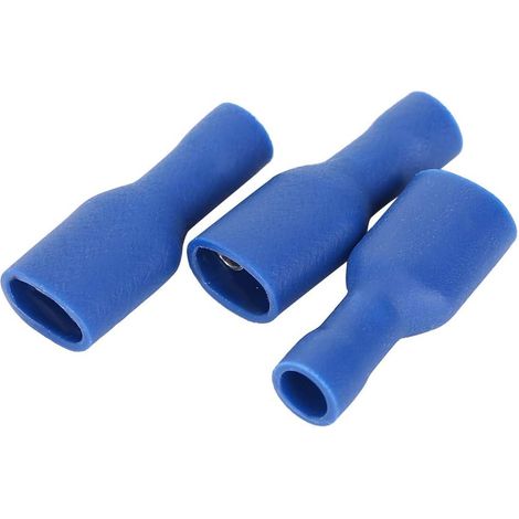 1000pcs FDFD2 250 Blue PVC Tous connecteurs de fil d'isolation Terminaux féminins pour l'ingénierie électrique (1/5)
