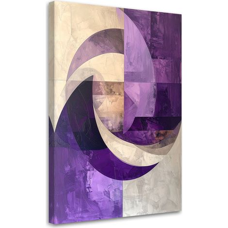 Impresión de Imagen, Formas abstractas figuras morado beige, 60x90 (1/5)
