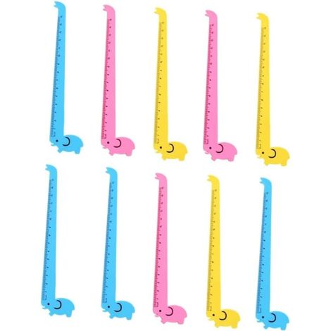 STOBOK Lot de 10 règles en plastique forme girafe, motif dessin (1/5)