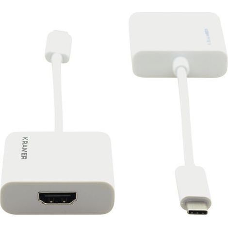 Kramer Electronics ADC-U31C/HF adaptador de cable de vídeo 0,17 m USB Tipo C HDMI tipo A (Estándar) Blanco