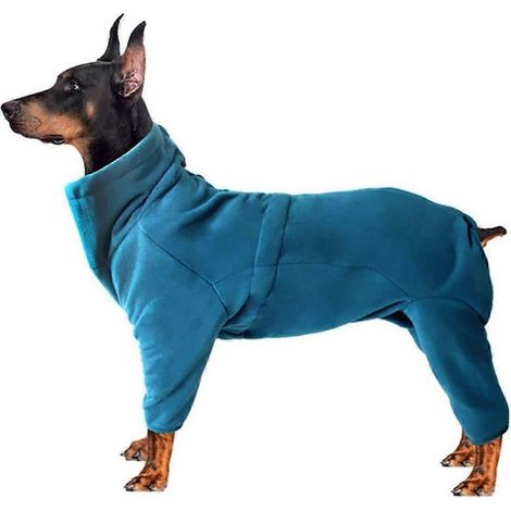 Combinaison automne/hiver pour chien grand format en coton épais à quatre pattes - Vert turquoise - Taille XXL (1/5)