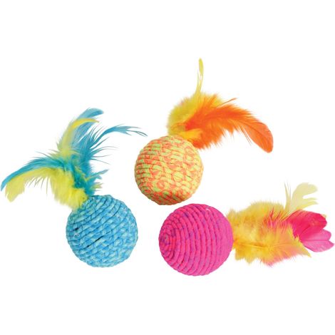 Balle élastique pour chat – Stimule l'instinct de chasse – Longueur 17.5 cm – Pour chats d'intérieur et en surpoids – Zolux