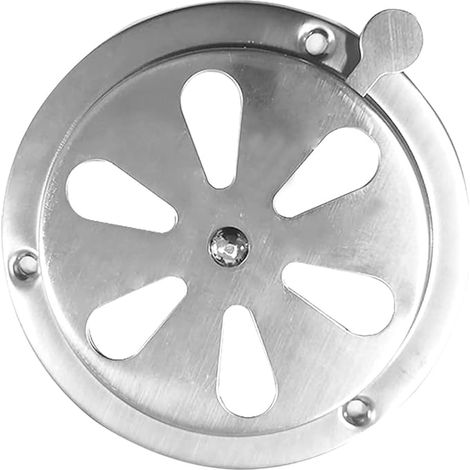 Stainless Steel Air Vent Rosette, Air Vent, 125 mm Adjustable Air Vent, Round Air Vent, Ventilation Grill, Evacuated Ventilation Adjustable Shutters (1/5)