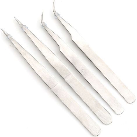 Set mit 4 Edelstahlclips, gerade und gebogen, antistatisch, Nähmaschinenzubehör (1/5)