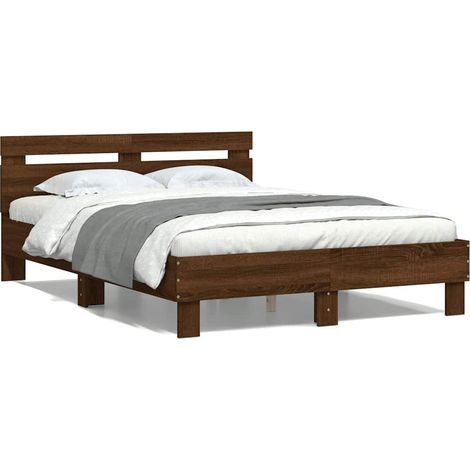 Maison Exclusive - Cama con cabecero madera de ingeniería marrón (1/5)
