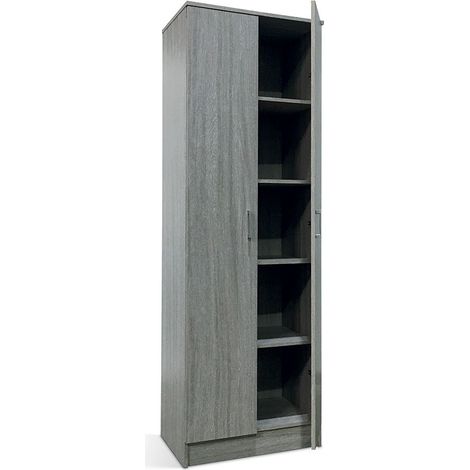Aufbewahrungsschrank Kollektion STAN, 2 Türen, Farbe Grau, ideal für Eingangsbereich, Badezimmer, Waschküche