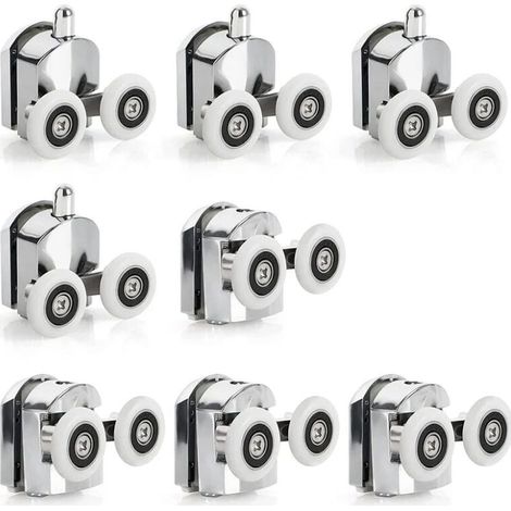 rodillos de repuesto de aleación de zinc para mampara de ducha, 25 mm de diámetro, dobles para baño. (1/4)