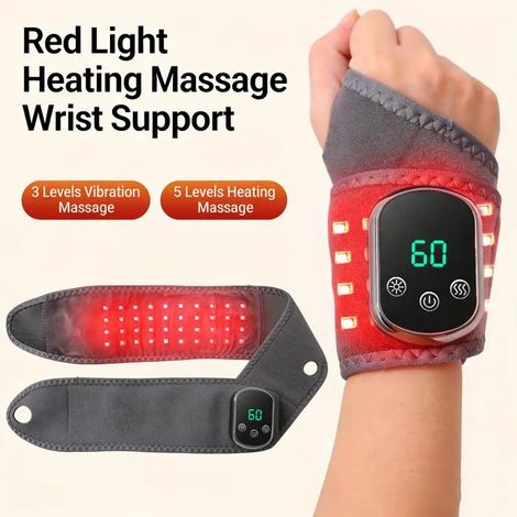 Masseur de main - RNCYN - 40 LED rouges 660 nm - Thermothérapie 40℃ - Contrôle de la minuterie - Batterie lithium 18650 (1/5)