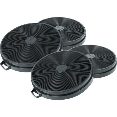 vhbw 4x Filtres à charbon actif compatible avec Secondi Marchi CM 90 IXSA, CM 91, CM 91 C, CM 61 RA, CM 90, CM 90 IX hotte aspirante - 20,2 cm