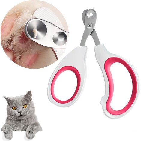 Coupe Griffes Chat, 2mm Trou Conique Coupe Ongle Chat(Rose) (1/5)