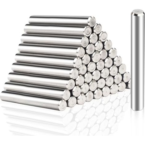 Lotto da 40 perni cilindrici Ø 6 x 40 mm in acciaio inossidabile 304, per scaffali, supporti a pavimento, per porte e finestre. (1/4)