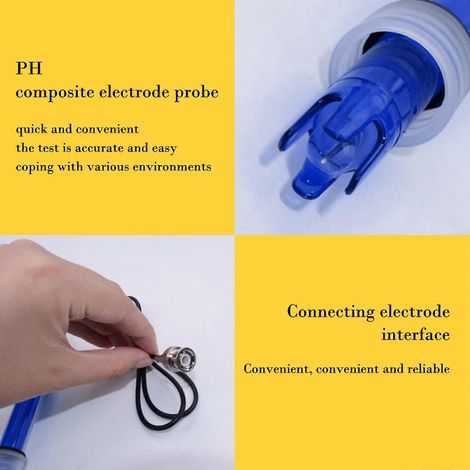 Sonde d'électrode pH 0-14 avec connecteur BNC, légère et portable (1/4)