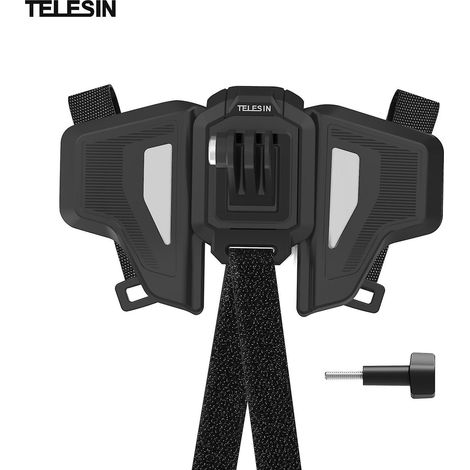 TELESIN GP-HBM-MT2-YH Verbesserte Motorradhelmhalterung, faltbar, winkelverstellbar, Kinnhalterung