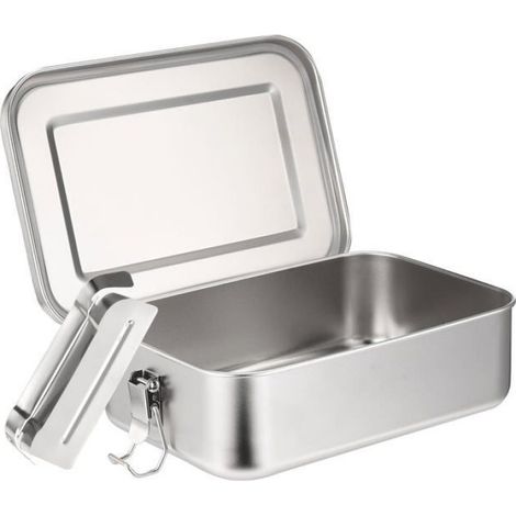 Lunch box inox - 1 pièce, 1400ml, 1 cloison amovible - Étanche, sans BPA - Convient pour enfants, adultes, bureau, campi Étiquette (1/5)