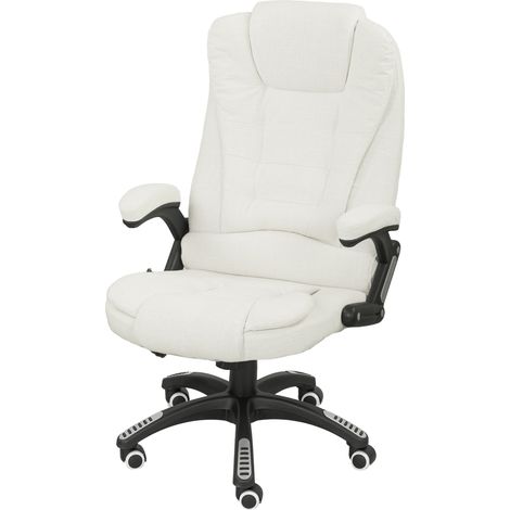 Ergonomischer Bürostuhl mit Massagefunktion, 68 x 72 x 110–120 cm, cremeweiß