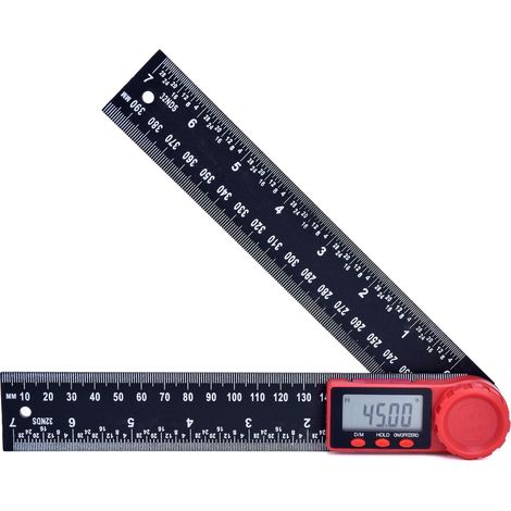 Rapporteur Numérique Règle D'Angle Numérique Goniomètre Numérique 360 ° avec Grand écran LCD Outil de Mesure de Règle (200mm) (1/5)