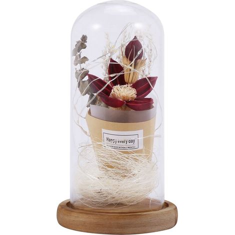 Objet décoratif en verre et en bois, doté d'un détecteur de mouvement, pour la maison, la table, les fêtes et la décoration saisonnière des pièces.-AquaForge