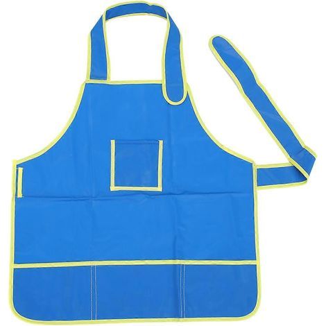 Tablier-blouse imperméable pour enfants, idéal pour les activités artistiques et le dessin (bleu)-Blue (1/2)