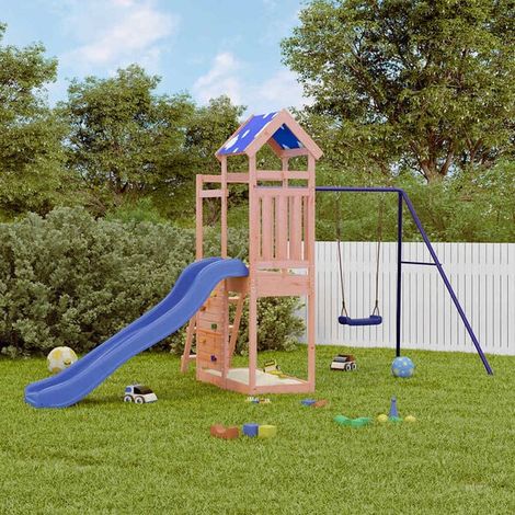 Aire de jeux extérieure : Aire de jeux d'extérieur bois de pin imprégné jeu extérieur enfant, aire de jeu jardin, balançoire enfant , pour jardin, usage domestique , enfant 3-8 ans (1/5)