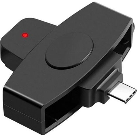 Lecteur De Cartes - USB 2.0 Type-C - Pour Cartes D'identité Bancaires Et IC - Portable Pliaable - 1 Pièce