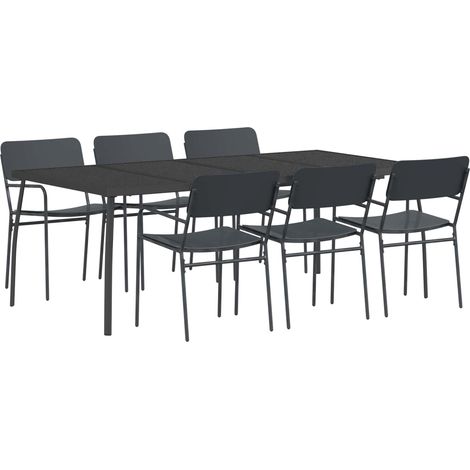 Dining Set 7 pcs Anthracite Steel vidaXL (1/5)