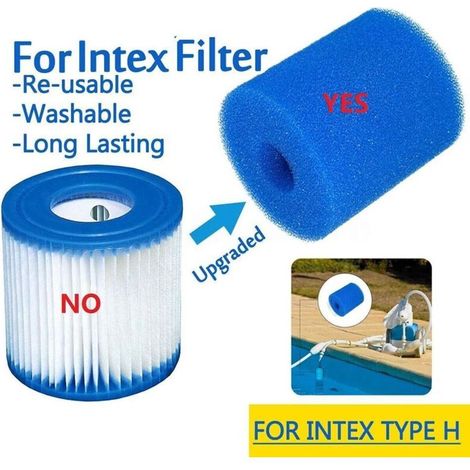 Éponge filtrante de piscine réutilisable et lavable en mousse biologique, colonne adaptée à Intex type H (1/5)