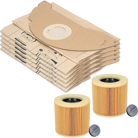 20 bolsas para aspiradora y 2 filtros de polvo para aspiradoras Kärcher WD2 y MV2. Alternativas a las bolsas de filtro. (1/5)