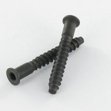 Vis d"assemblage confirmat Tête fraisée TF Hexagonal creux 7X70 Filet tôle SS Cranté Acier zingué noir-30 pièces (1/4)