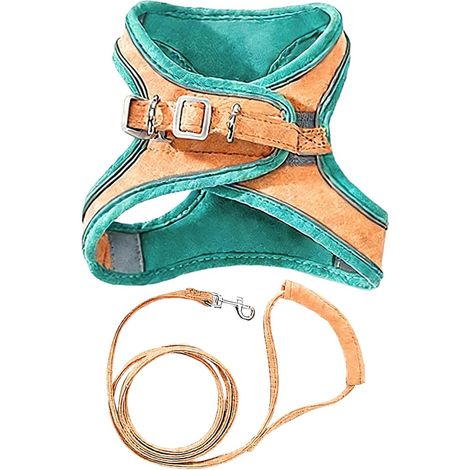 Katzengeschirr mit Leine zur Verhinderung von Ausbrüchen weiches und atmungsaktives Material Brustumfang 28-32 cm geeignet für Spaziergänge, Camping, Outdoor-Training, Hunde, Welpen und Kätzchen.