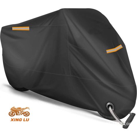 Housse de Protection Moto Imperméable Résistant aux Intempéries Poussière Neige Pluie Vent Soleil Taille XXL 245x105x125cm (1/4)