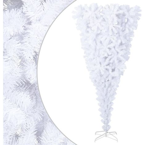 Árbol de Navidad artificial al revés con soporte blanco 210 cm vidaXL (1/5)