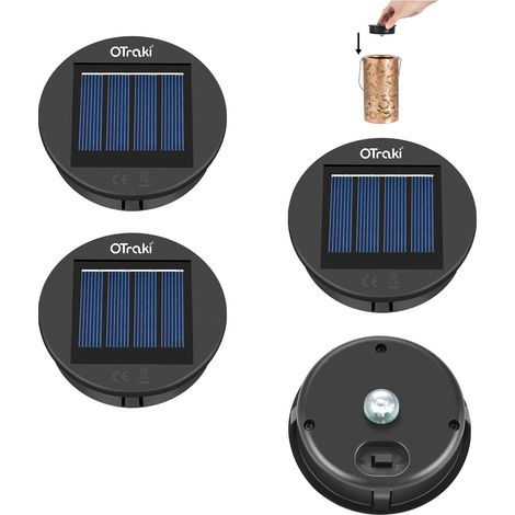 4 Pièces Lampe Solaire de Rechange 8cm, 1.2V 600mAh Lampes Solaires de Rechange avec Ampoule LED, IP65 Étanche Remplacement de Couvercles Solaires pour Lanterne de Jardin, Terrasse et Extérieur (1/5)