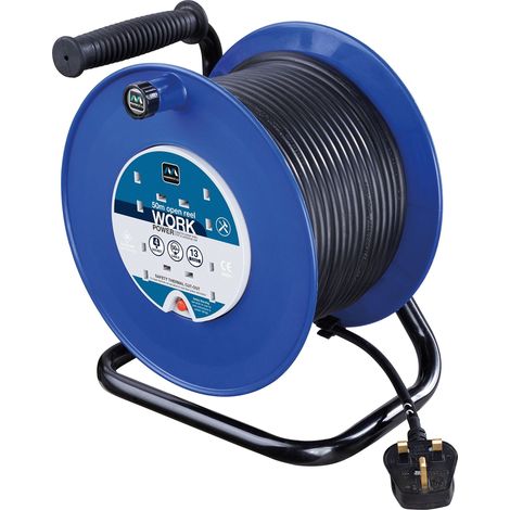 Masterplug Heavy-Duty Cable Reel 240V 13A 4-Socket Thermal Cut-Out 50m MSTHDCT50134 (1/5)