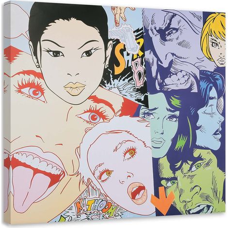 Tableau sur toile Femmes visages Pop Art 50x50 (1/5)