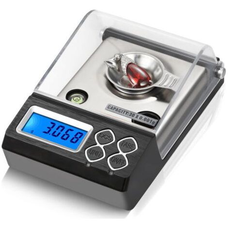 Balance de précision 20 g/0,001 g, bijoux de poche à l'échelle du milligramme avec pince d'étalonnage et plateau de pesée (1/5)