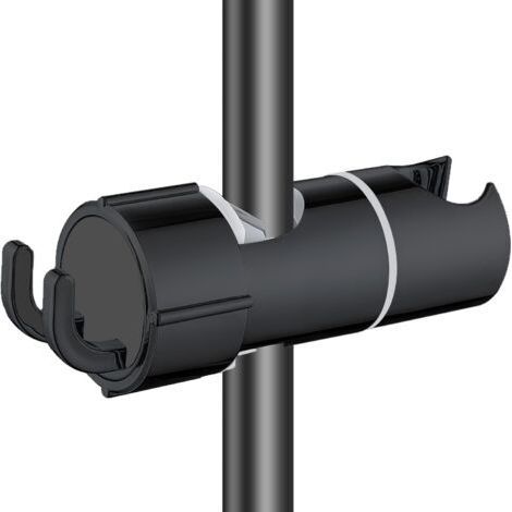 Support Pommeau De Douche Avec 2 Crochets, Universel Support De Douche 1627mm à Diamètre Réglable Adapté à La Barre De Douche Support Ersatz Duschbrause Halterung Aus Gebürstet 360°Drehbarer Noir-Munt
