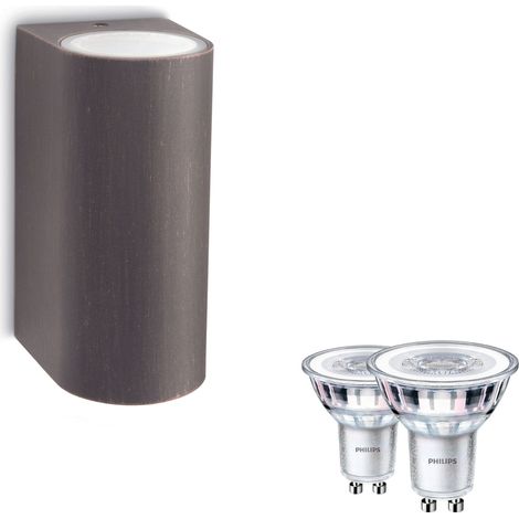 Philips Nightingale Applique murale d'extérieur Up & Down GU10 (Rouille) - Philips LED GU10 50W Scene Switch (1/5)