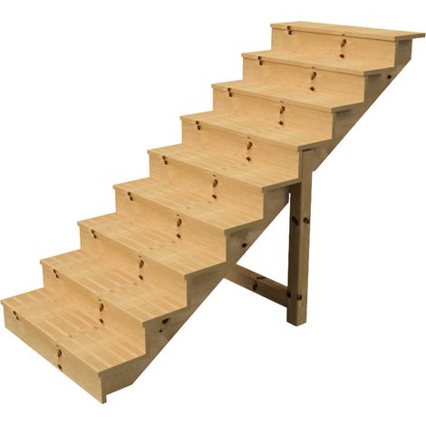 Holztreppe Höhe 156cm 9 Stufen, Breite 100cm, MIT Setzstufen