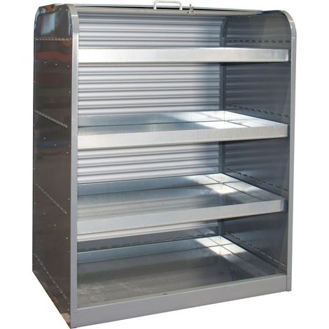 Bauer Gefahrstoff-Rollladenschrank RSG-4 mit 4 Kleingebindewannen, Mausgrau (1/2)