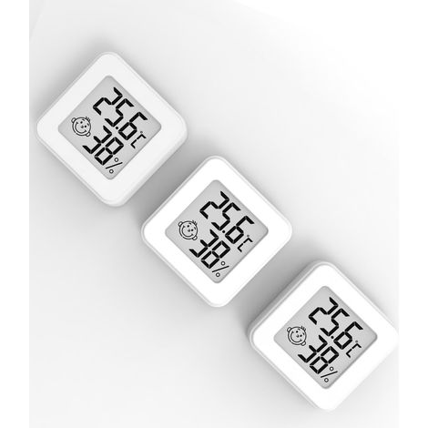 Mini Thermomètre Hygromètre Intérieur, Digital Thermo HygromèTre Indicateur Précision D'ambiance Moniteur de Température et Humidimètre (blanc-3 pièces) (1/4)