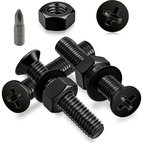 Vis à Tête Fraisée Cruciforme M3x20 mm, 80 Pièces Vis Boulon et Écrous et Rondelles Noir Visserie Boulon Phillips Filetage Complet pour Réparation de Chaise (1/5)