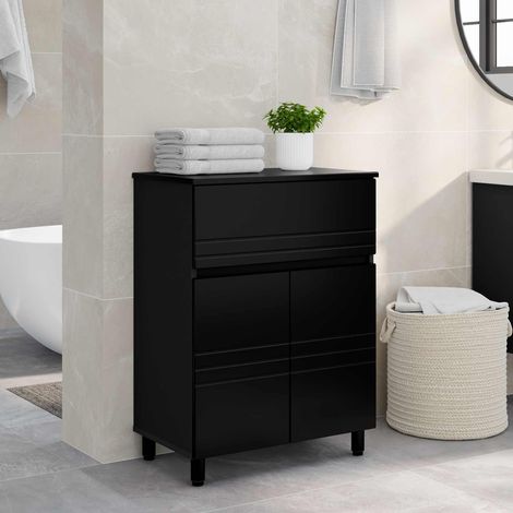 vidaXL Mobiletto da bagno Nero 60 x 35 x 80 cm Legno